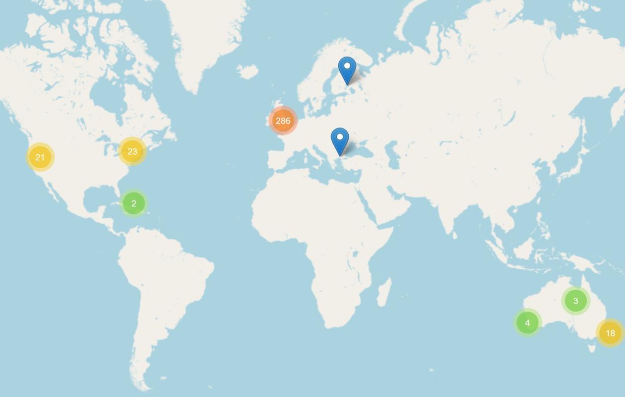 A global map showing interest in cow-with-calf dairy